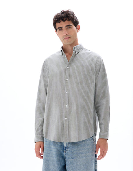 Loose Oxford Striped Shirt - Runner