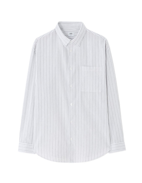 Loose Striped Poplin Shirt - Runner