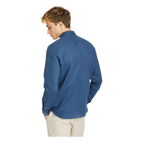 LOVELL LAKE Cotton/Linen Long Sleeve Shirt Dark Denim - Runner
