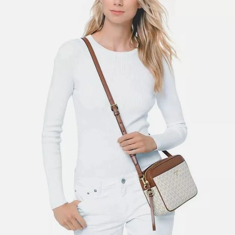 MICHAEL KORS JET SET logo and leather - WHITE - MK6 - Runner