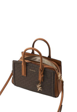 MICHAEL KORS LAILA SATCHEL - Handbag - brown Bag MK80 - Runner