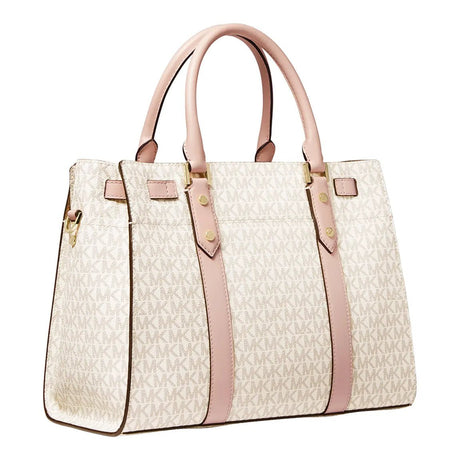 MICHAEL KORS Vanilla, Soft Pink Nouveau Hamilton Large Satchel MK75 - Runner