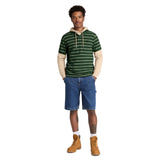 Millers River 4 Rows Stripes Short Sleeve Polo - Runner