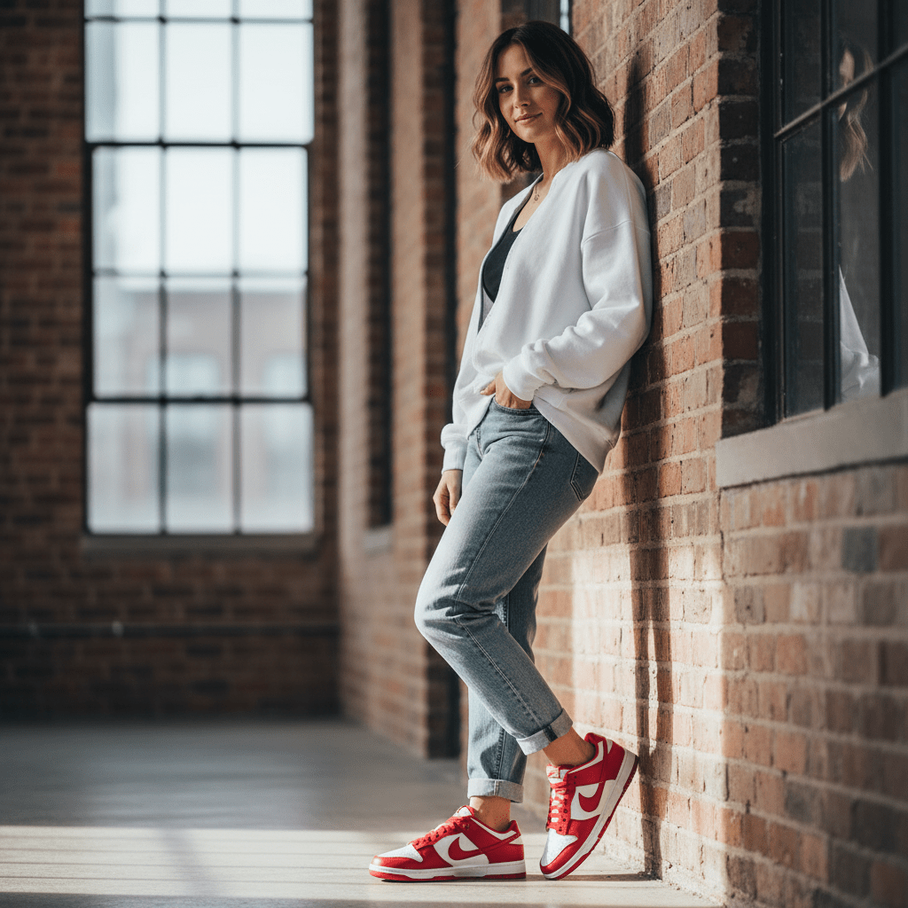 Nike Dunk Low Next Nature Shoes Red - Runner