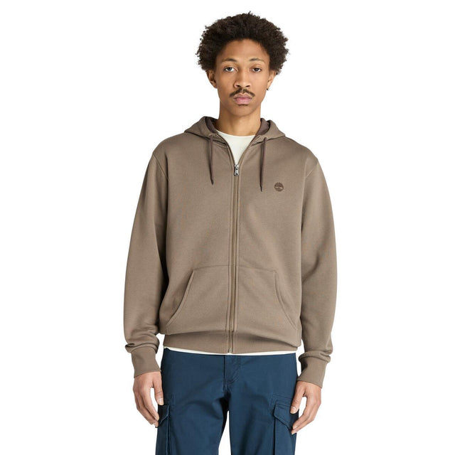 Oyster River Chest Logo Brushback Zip Hoodie - Runner