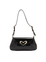 PINKO Classic patent leather and rhinestones Shoulder Black PB72 - Runner