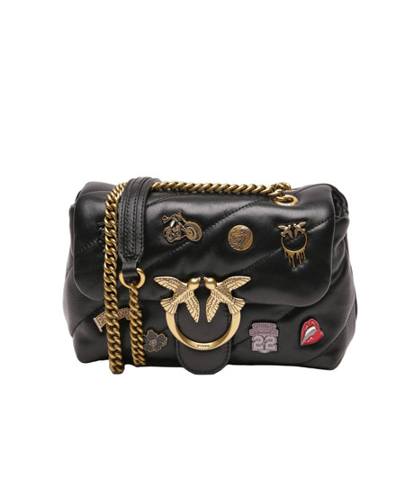 PINKO Leather messenger bag MINI PUFF VERSITY PINS CL PB14 - Runner