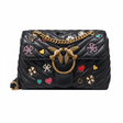 PINKO Mini Love Brooches Quilted Bag in Leather PB10 - Runner