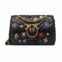 PINKO Mini Love Brooches Quilted Bag in Leather PB10 - Runner