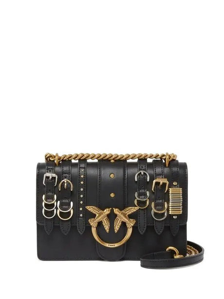 PINKO Women's Black Love Mini Crossbody Bag PB63 - Runner