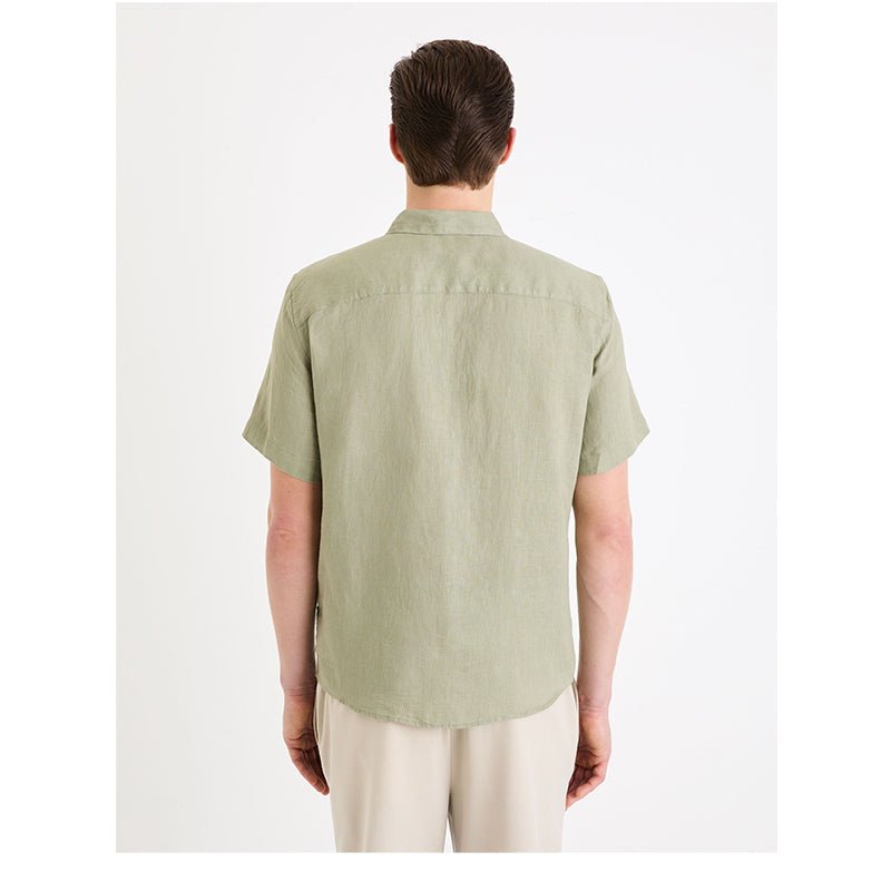 Regular 100% Linen Shirt - Sage Green - Runner