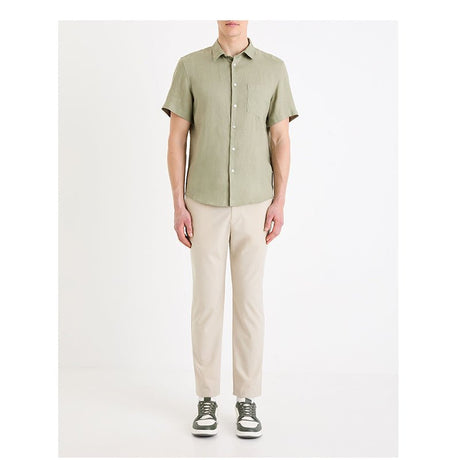 Regular 100% Linen Shirt - Sage Green - Runner