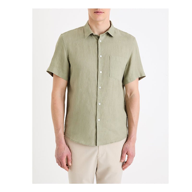 Regular 100% Linen Shirt - Sage Green - Runner