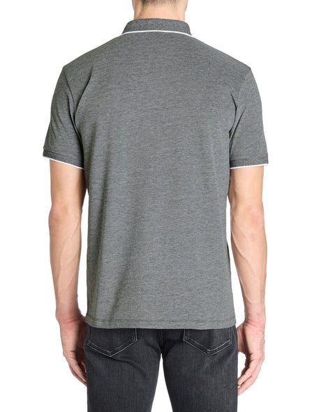 Regular Cotton Blend Polo Shirt - Anthracite - Runner