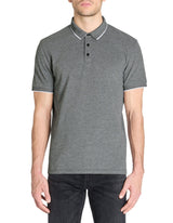 Regular Cotton Blend Polo Shirt - Anthracite - Runner
