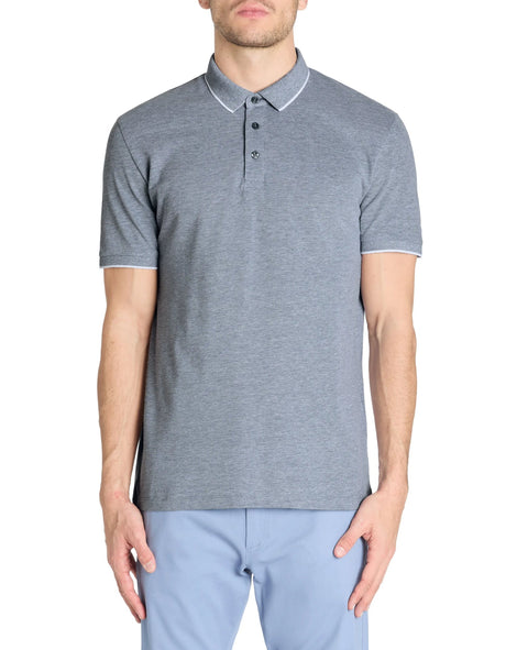 Regular Cotton Blend Polo Shirt - Navy - Runner