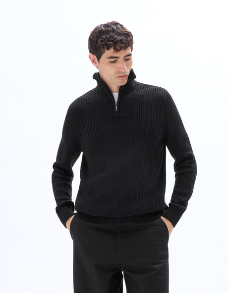 Regular Fit Trucker Neck Sweater - Runner