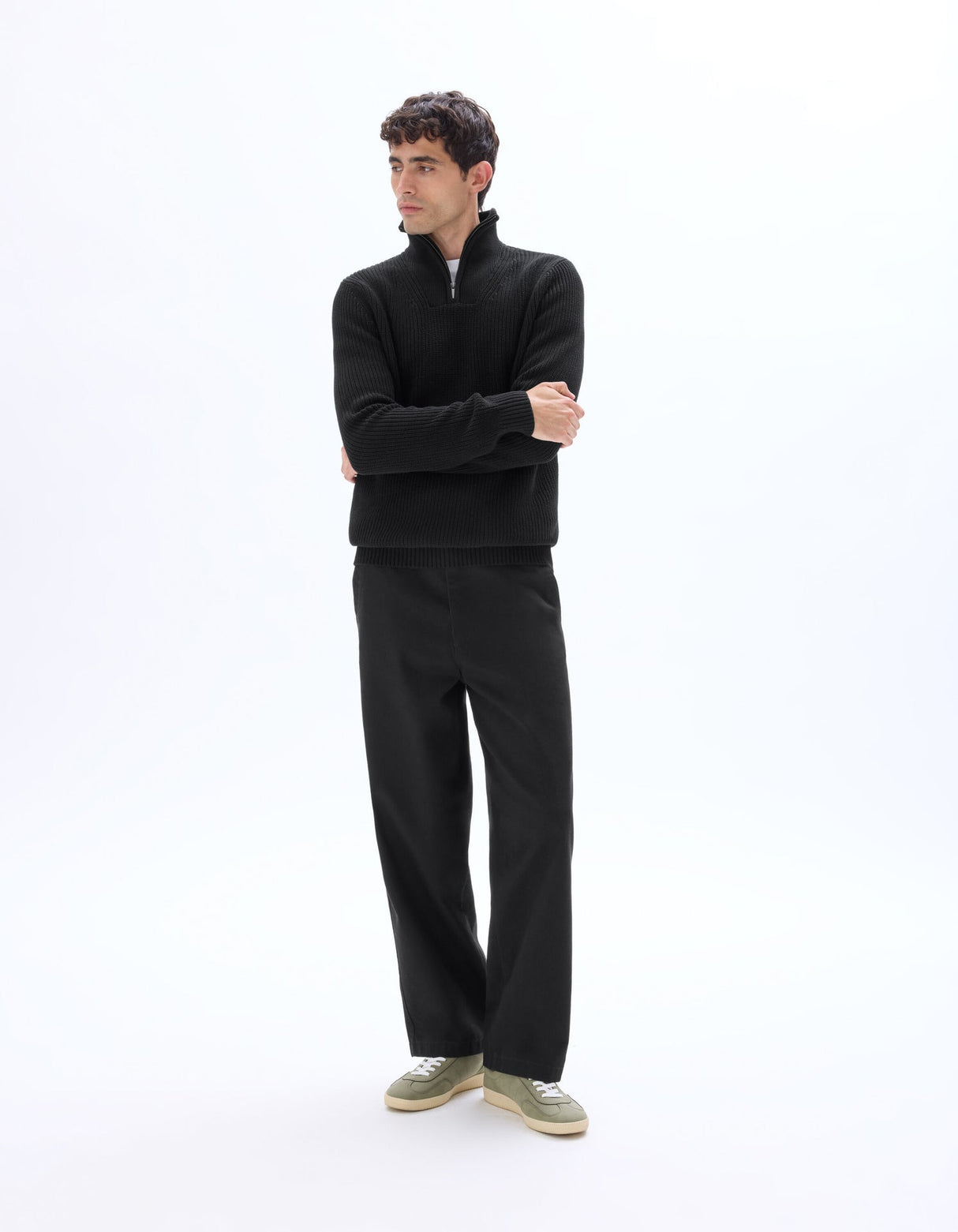 Regular Fit Trucker Neck Sweater - Runner
