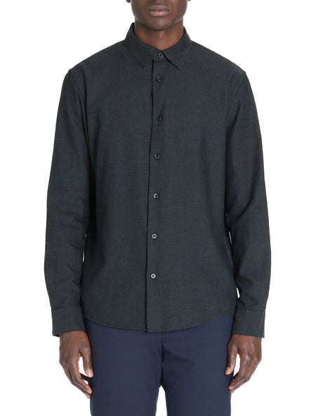 Regular Polka Dot Shirt 100% Cotton - Navy - Runner