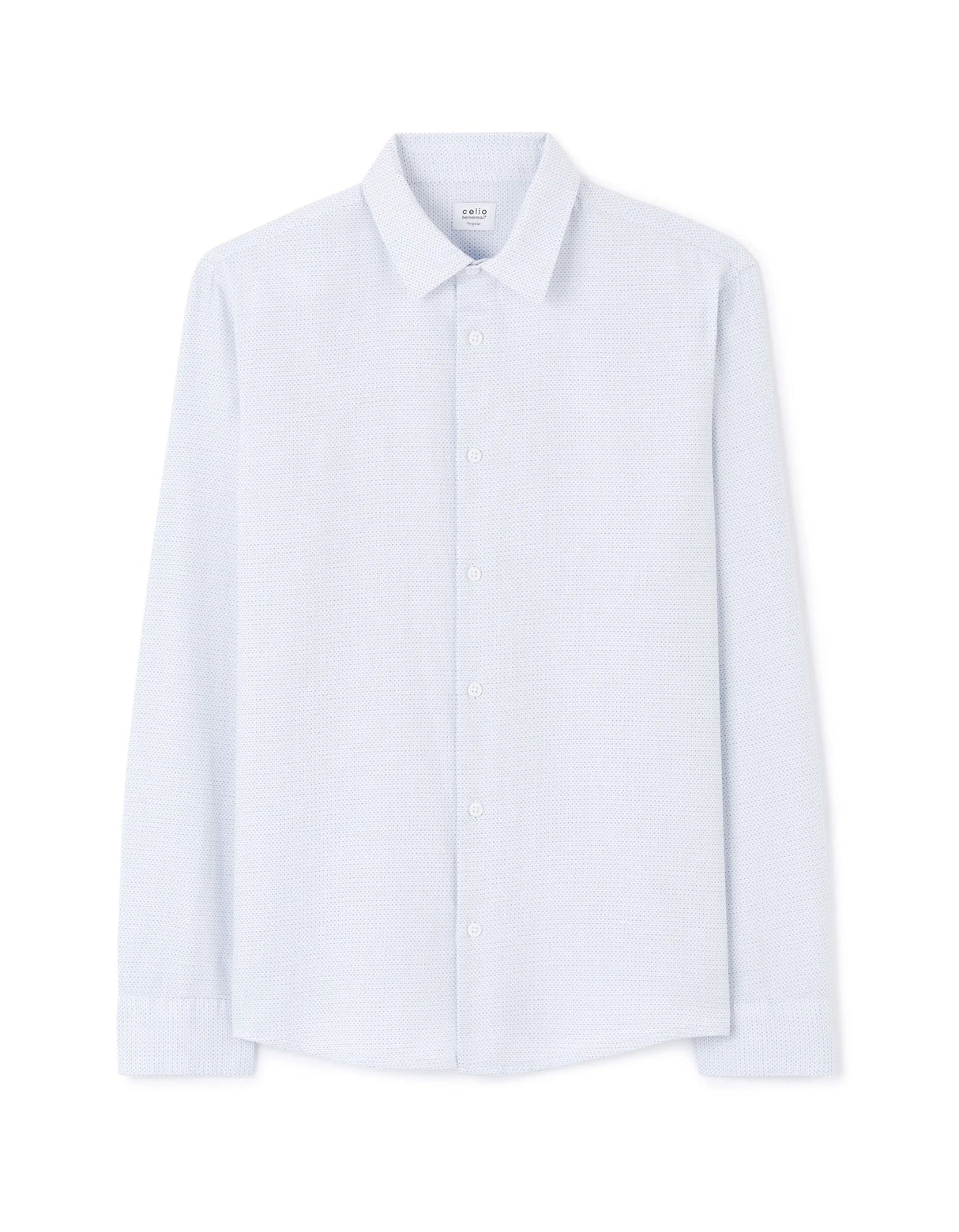 Regular Polka Dot Shirt 100% Cotton - White - Runner