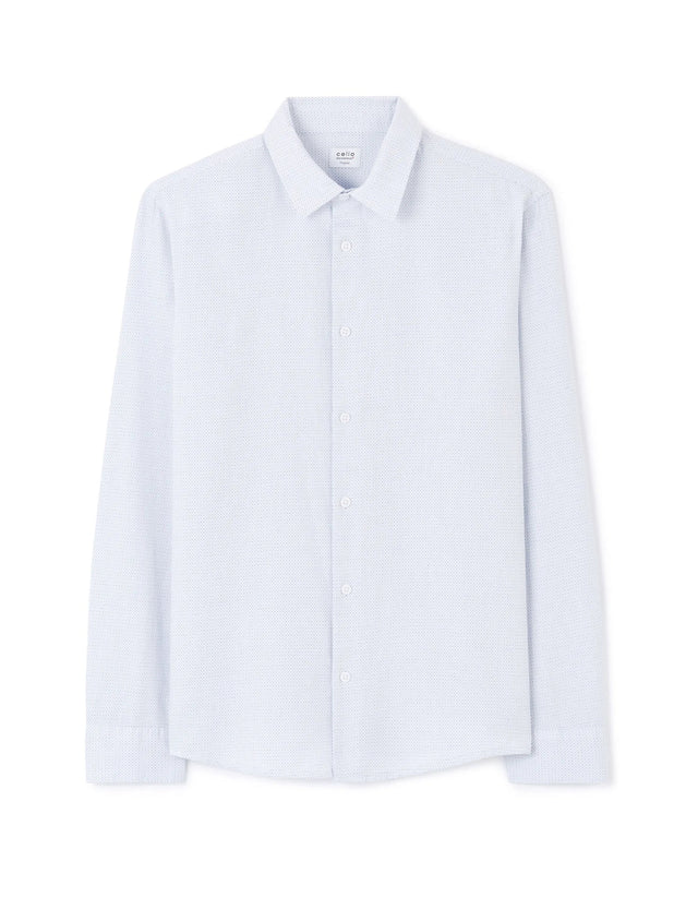 Regular Polka Dot Shirt 100% Cotton - White - Runner