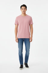 Regular round neck T-shirt 100% cotton - Dusty pink - Runner