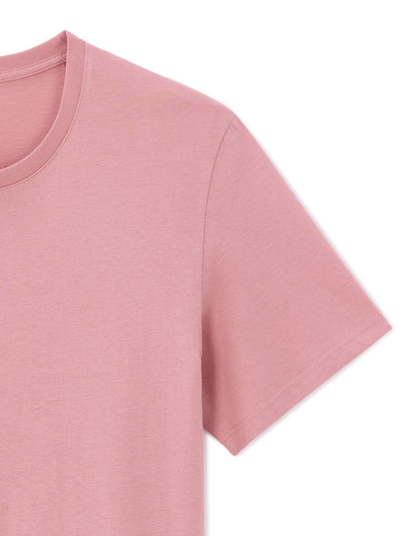 Regular round neck T-shirt 100% cotton - Dusty pink - Runner