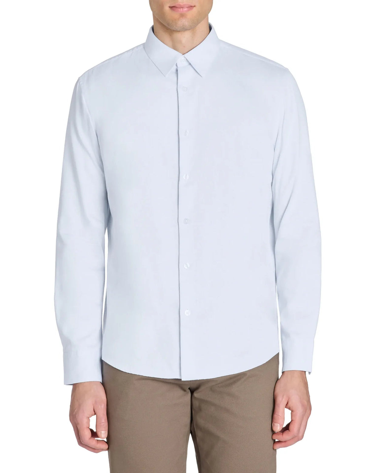 Regular Satin - Effect Shirt, 100% Cotton - Blue - Runner