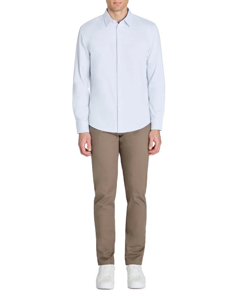 Regular Satin - Effect Shirt, 100% Cotton - Blue - Runner