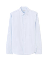 Regular Satin - Effect Shirt, 100% Cotton - Blue - Runner
