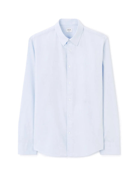 Regular Satin - Effect Shirt, 100% Cotton - Blue - Runner