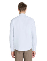 Regular Satin - Effect Shirt, 100% Cotton - Blue - Runner