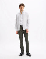 Regular Satin - Effect Shirt, 100% Cotton - Grey - Runner