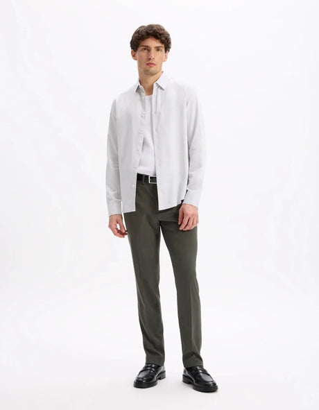 Regular Satin - Effect Shirt, 100% Cotton - Grey - Runner
