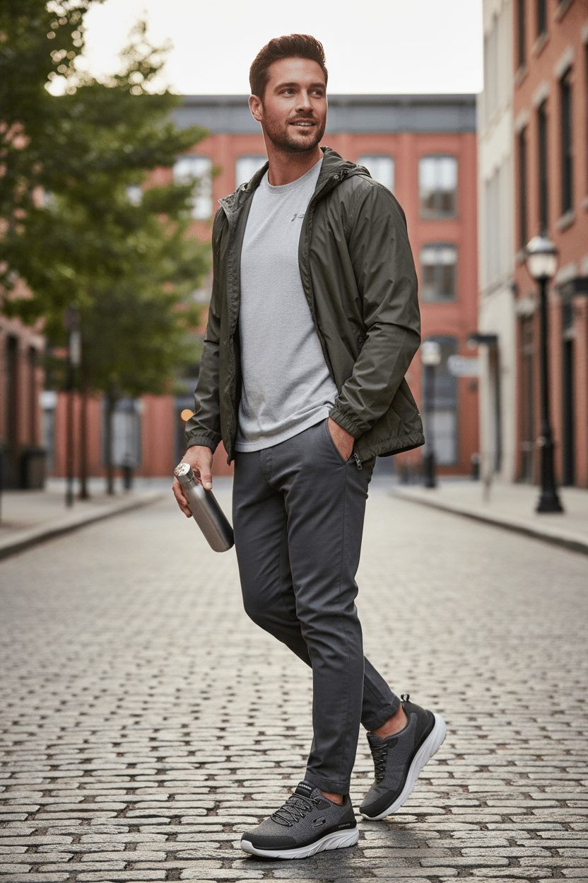 SCKECHERS MEN D’Lux Walker — Olive variant SKM26 - Runner