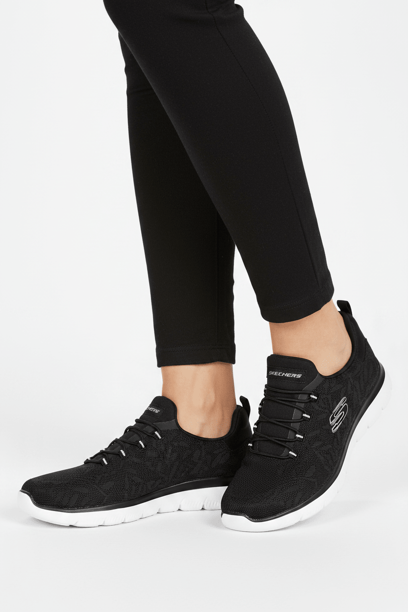 SKECHERS Women's Summits Slip-On Lace-Up Trainers - 149936-BKW SKW56 - Runner