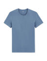 Slim Round - Neck T-Shirt In Stretch Cotton - Blue - Runner