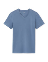Slim V - Neck T-Shirt 100% Stretch Cotton - Navy - Runner