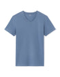 Slim V - Neck T-Shirt 100% Stretch Cotton - Navy - Runner