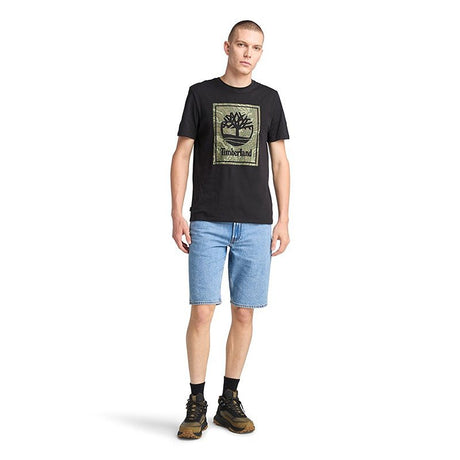 STACK LOGO Camo Short Sleeve Tee Black - Runner