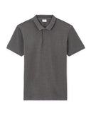 Straight Cotton Blend Polo Shirt - Anthracite - Runner