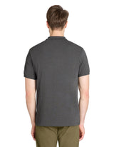 Straight Cotton Blend Polo Shirt - Anthracite - Runner