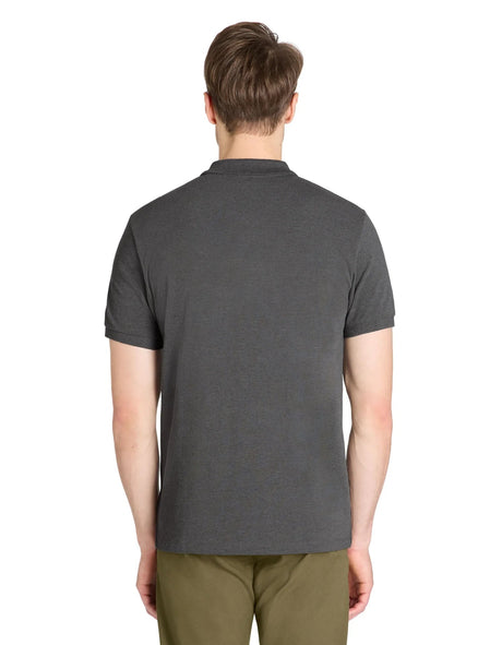 Straight Cotton Blend Polo Shirt - Anthracite - Runner