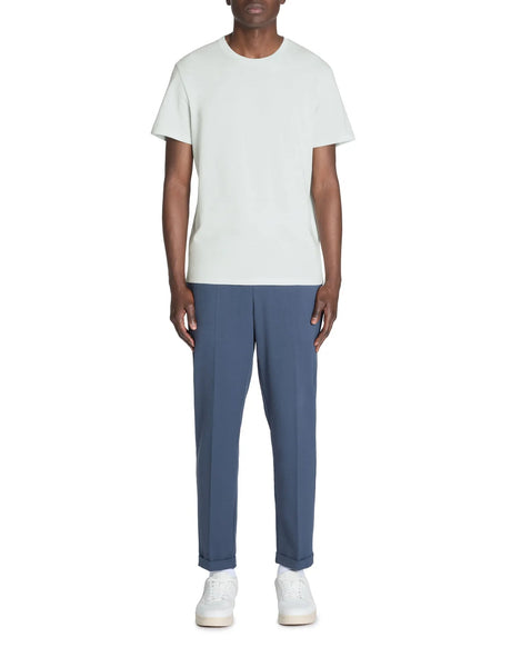 Straight Round Neck T-Shirt 100% Cotton - Light Blue - Runner