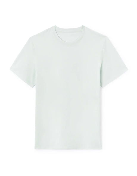 Straight Round Neck T-Shirt 100% Cotton - Light Blue - Runner