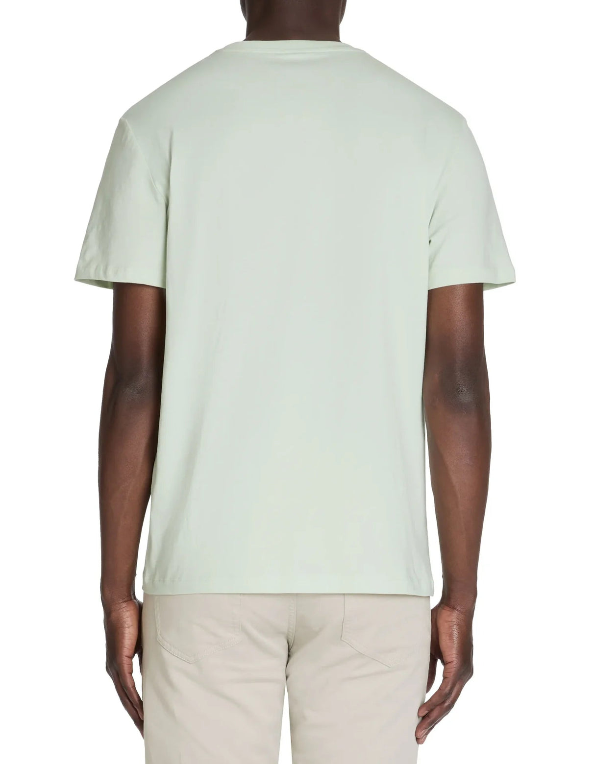 Straight Round Neck T-Shirt 100% Cotton - Light Green - Runner