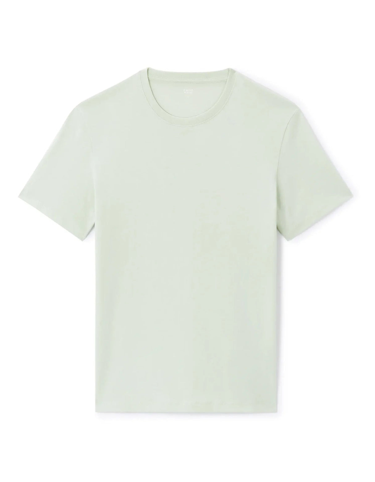 Straight Round Neck T-Shirt 100% Cotton - Light Green - Runner