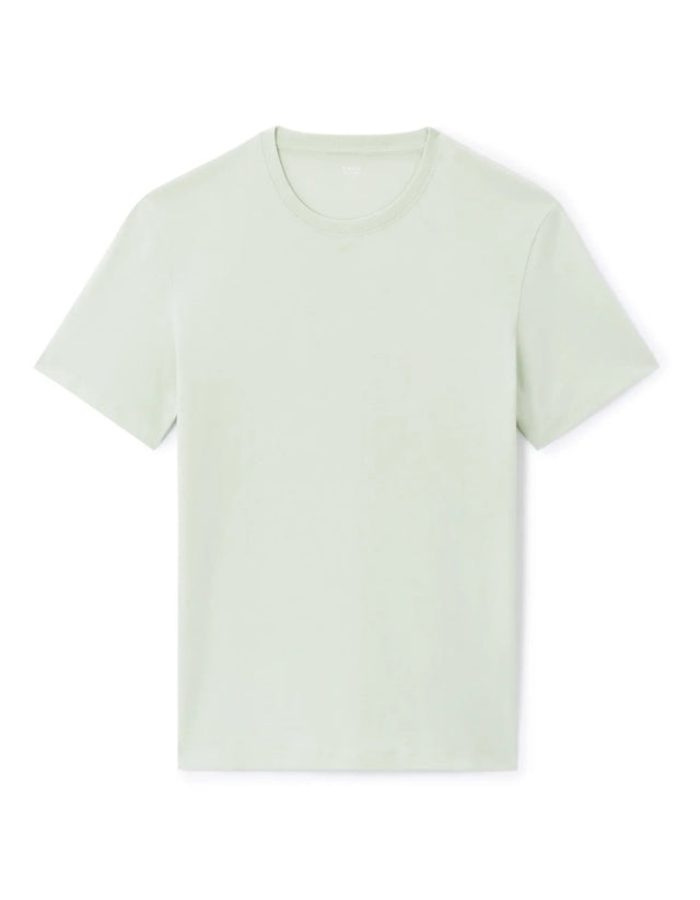 Straight Round Neck T-Shirt 100% Cotton - Light Green - Runner