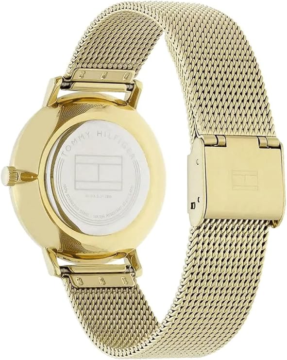 Tommy Hilfiger Analogue Multifunction Quartz Watch for women with Gold colored Stainless Steel mesh bracelet - 1781943 TTW39 - Runner