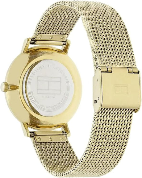 Tommy Hilfiger Analogue Multifunction Quartz Watch for women with Gold colored Stainless Steel mesh bracelet - 1781943 TTW39 - Runner